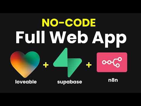 I Built a FULL Web App with n8n, Lovable & Supabase (NO CODE!)